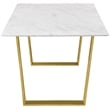 Bowery Hill Contemporary Stone With White Marble Veneer Top Dining Table