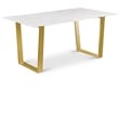 Bowery Hill Contemporary Stone With White Marble Veneer Top Dining Table