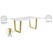 Bowery Hill Contemporary Stone With White Marble Veneer Top Dining Table