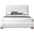 Bowery Hill Contemporary Cream Linen Textured Fabric King Bed