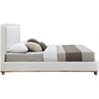 Bowery Hill Contemporary Cream Linen Textured Fabric King Bed