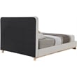 Bowery Hill Contemporary Cream Linen Textured Fabric King Bed