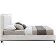 Bowery Hill Contemporary Cream Linen Textured Fabric King Bed