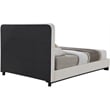 Bowery Hill Contemporary Cream Linen Textured Fabric King Bed