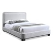 Bowery Hill Contemporary Grey Linen Textured Fabric Full Bed