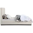 Bowery Hill Contemporary Beige Linen Textured Fabric Queen Bed