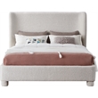 Bowery Hill Contemporary Upholstered Cream Boucle Fabric Full Bed
