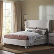 Bowery Hill Contemporary Upholstered Cream Boucle Fabric Full Bed