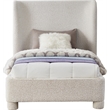 Bowery Hill Contemporary Upholstered Cream Boucle Fabric Twin Bed