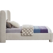 Bowery Hill Contemporary Upholstered Cream Boucle Fabric Twin Bed