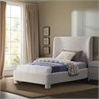 Bowery Hill Contemporary Upholstered Cream Boucle Fabric Twin Bed