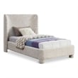 Bowery Hill Contemporary Upholstered Cream Boucle Fabric Twin Bed