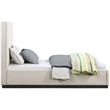Bowery Hill Contemporary Beige Linen Textured Fabric Twin Bed