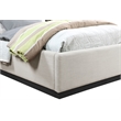 Bowery Hill Contemporary Beige Linen Textured Fabric Twin Bed