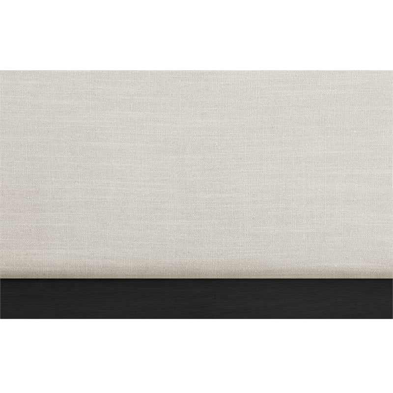 Bowery Hill Contemporary Beige Linen Textured Fabric Twin Bed
