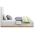 Bowery Hill Contemporary Cream Linen Textured Fabric Twin Bed