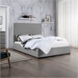 Bowery Hill Contemporary Grey Linen Textured Fabric King Bed