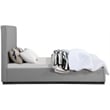 Bowery Hill Contemporary Grey Linen Textured Fabric King Bed