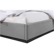 Bowery Hill Contemporary Grey Linen Textured Fabric King Bed