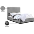 Bowery Hill Contemporary Grey Linen Textured Fabric King Bed