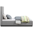 Bowery Hill Contemporary Grey Linen Textured Fabric Twin Bed
