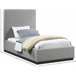 Bowery Hill Contemporary Grey Linen Textured Fabric Twin Bed