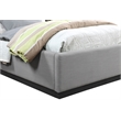 Bowery Hill Contemporary Grey Linen Textured Fabric Twin Bed