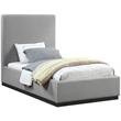 Bowery Hill Contemporary Grey Linen Textured Fabric Twin Bed