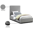 Bowery Hill Contemporary Grey Linen Textured Fabric Twin Bed