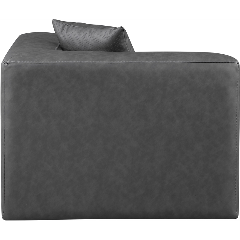 Bowery Hill Contemporary Charcoal Grey Vegan Leather Corner Chair