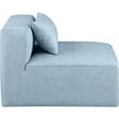 Bowery Hill Contemporary Light Blue Vegan Leather Armless Chair