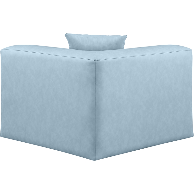 Bowery Hill Contemporary Light Blue Vegan Leather Corner Chair