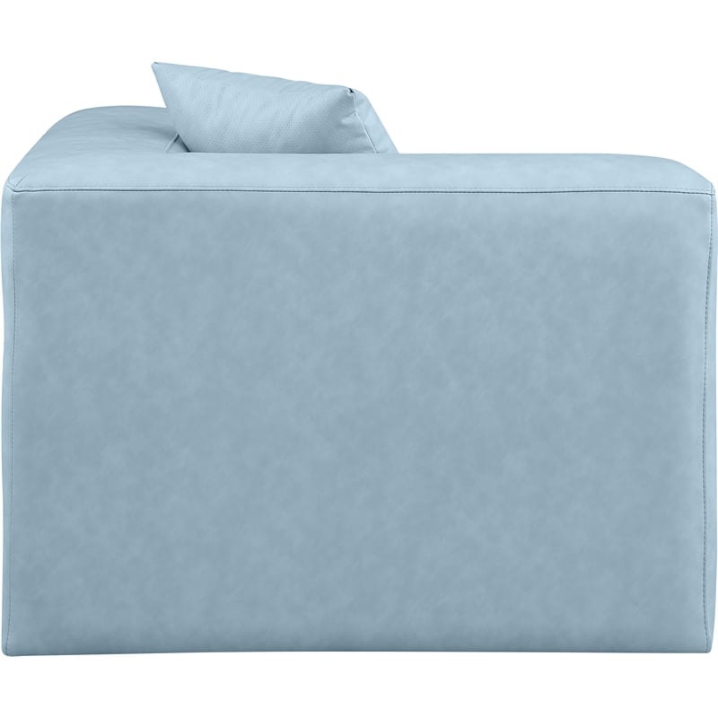 Bowery Hill Contemporary Light Blue Vegan Leather Corner Chair