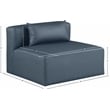Bowery Hill Contemporary Navy Blue Vegan Leather Armless Chair
