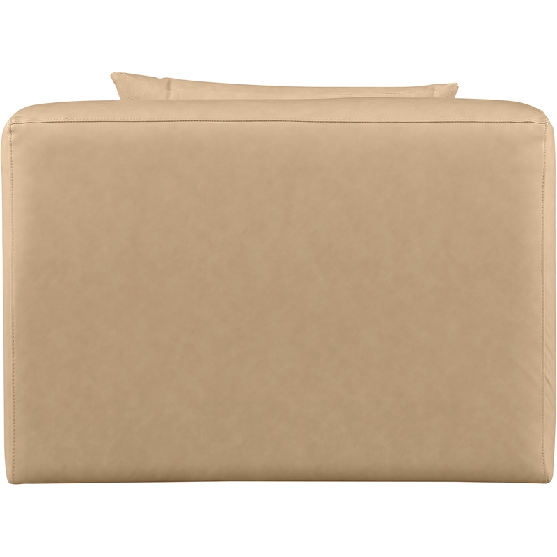 Bowery Hill Contemporary Soft Tan Vegan Leather Armless Chair