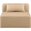 Bowery Hill Contemporary Soft Tan Vegan Leather Armless Chair