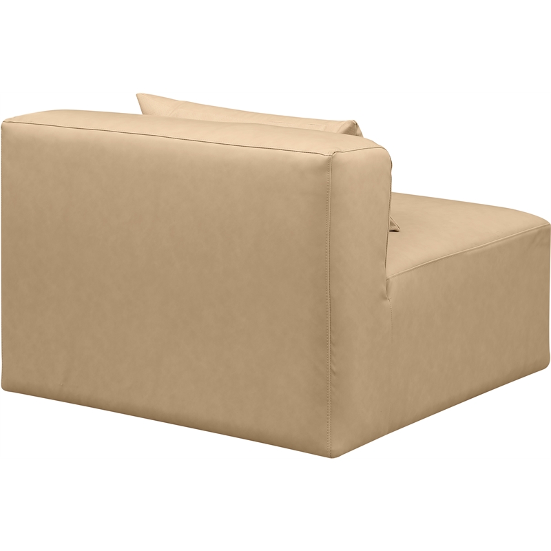 Bowery Hill Contemporary Soft Tan Vegan Leather Armless Chair