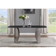 Bowery Hill Contemporary Brushed Chrome Silver Curved Bases Black Dining Table