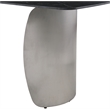 Bowery Hill Contemporary Brushed Chrome Silver Curved Bases Black Dining Table