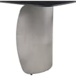 Bowery Hill Contemporary Brushed Chrome Silver Curved Bases Black Dining Table