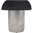 Bowery Hill Contemporary Brushed Chrome Silver Curved Bases Black Dining Table