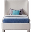 Bowery Hill Contemporary Cream Linen Textured Fabric Twin Bed