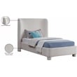 Bowery Hill Contemporary Cream Linen Textured Fabric Twin Bed