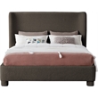 Bowery Hill Contemporary Upholstered Brown Boucle Fabric Full Bed