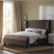 Bowery Hill Contemporary Upholstered Brown Boucle Fabric Full Bed