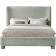 Bowery Hill Contemporary Mint Green Chenille Fabric Full Bed