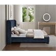 Bowery Hill Contemporary Upholstered Navy Chenille Fabric Full Bed