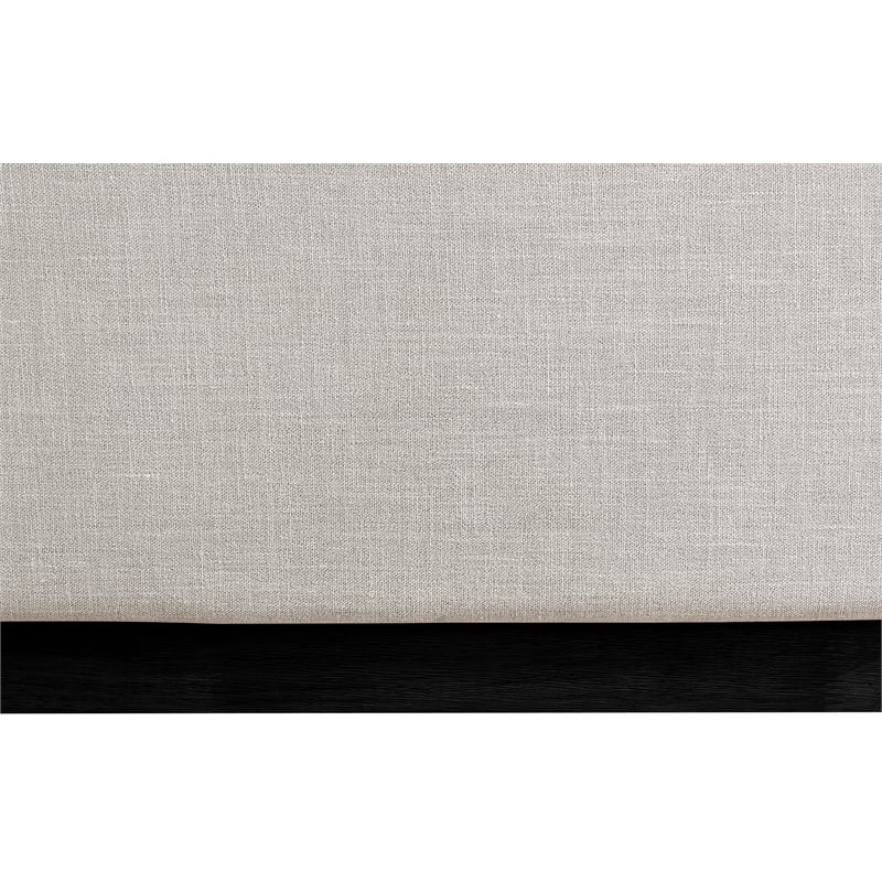 Bowery Hill Contemporary Beige Linen Textured Fabric Twin Bed