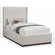 Bowery Hill Contemporary Beige Linen Textured Fabric Twin Bed