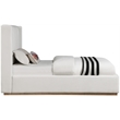 Bowery Hill Contemporary Cream Linen Textured Fabric Twin Bed
